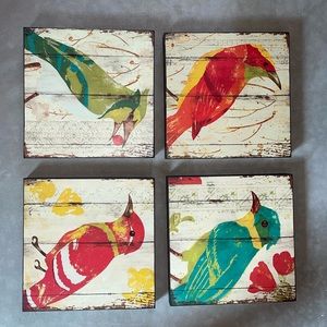 Set of 4 - Bird Art